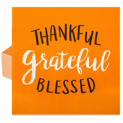 AllReal 100Pcs Thanksgiving Fall Pumpkin Orange Paper Napkins Disposable