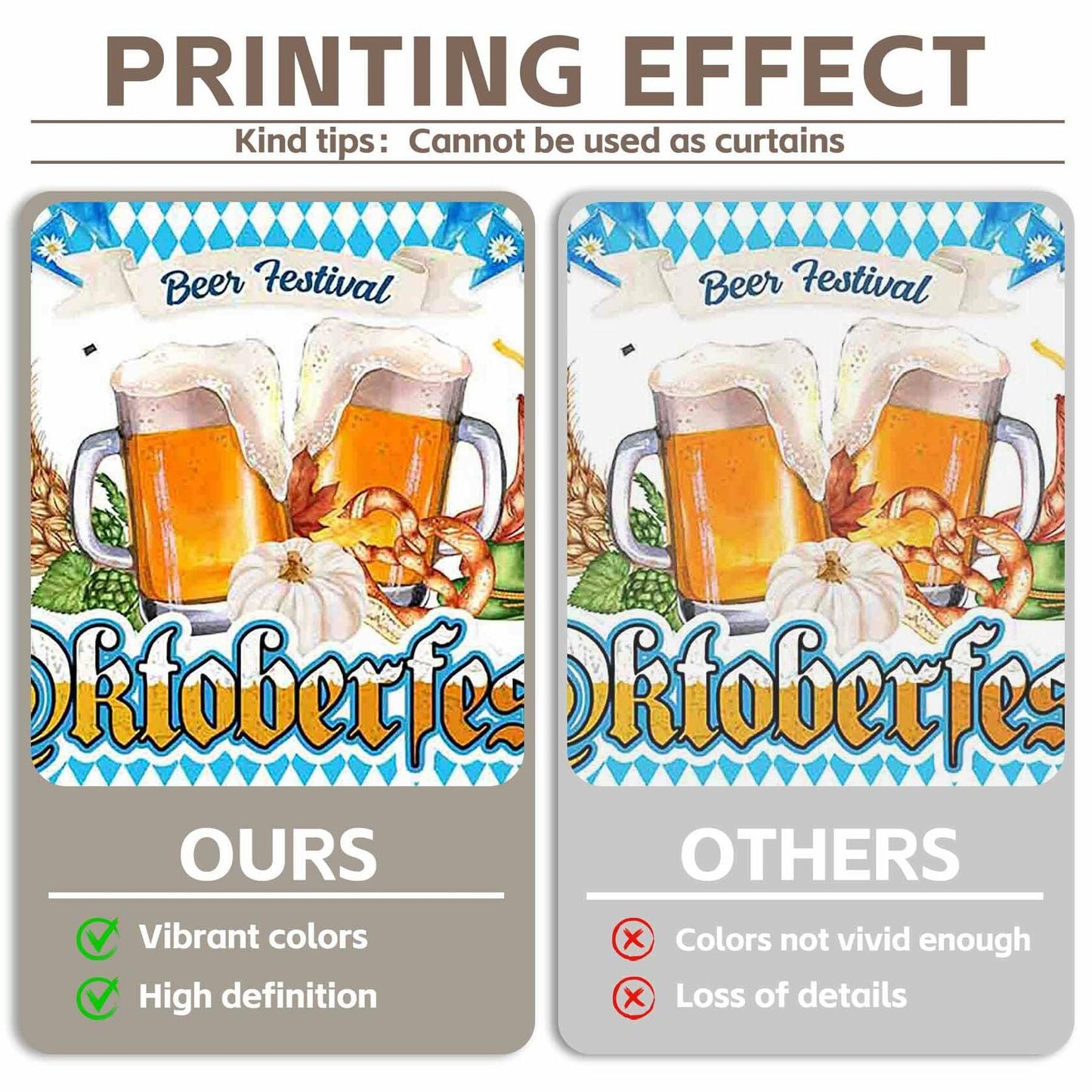ZTHMOE Oktoberfest Photography Backdrop 72x43inch Blue White Bavarian