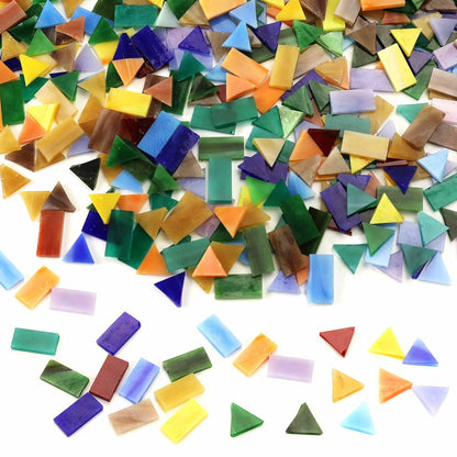 VARIART Mosaic Glass Tiles Large Petal Rainbow 120 Pcs 1.1 lbs