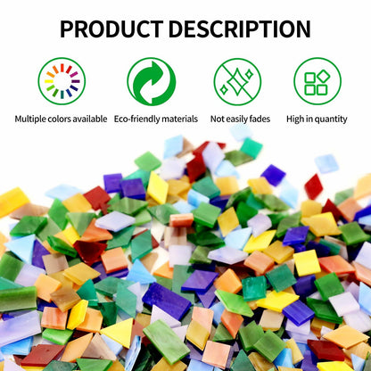 VARIART Mosaic Glass Tiles Large Petal Rainbow 120 Pcs 1.1 lbs