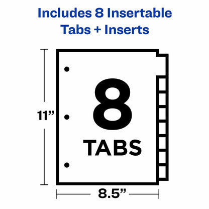 Worksaver Big Tab Dividers Set of 3 Plastic Insertable 5-Tab