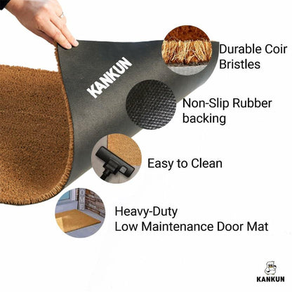 KANKUN Coco Coir Door Mat Heavy Duty Backing Welcome 17x30 Halloween3
