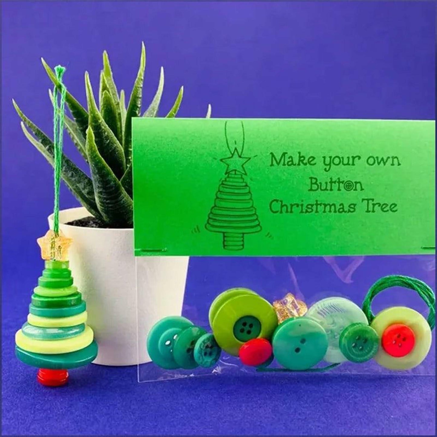 Vrogadso DIY Button Christmas Tree Ornament Kit Multicolor Standard Size