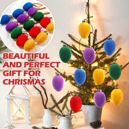 Hollowfly Christmas Velvet Balls Ornaments 2.36'' Rainbow 15 Pcs Shatterproof