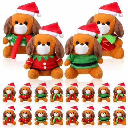 VioraWhite 16 Pack Mini Stuffed Dogs Plush Toys Colorful 4 Inches