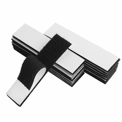 Melsan 1x4in Hook and Loop Strips Adhesive Black 15 Sets Strong Mounting Tape