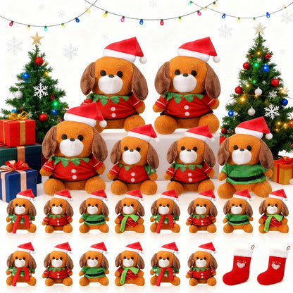 VioraWhite 16 Pack Mini Stuffed Dogs Plush Toys Colorful 4 Inches