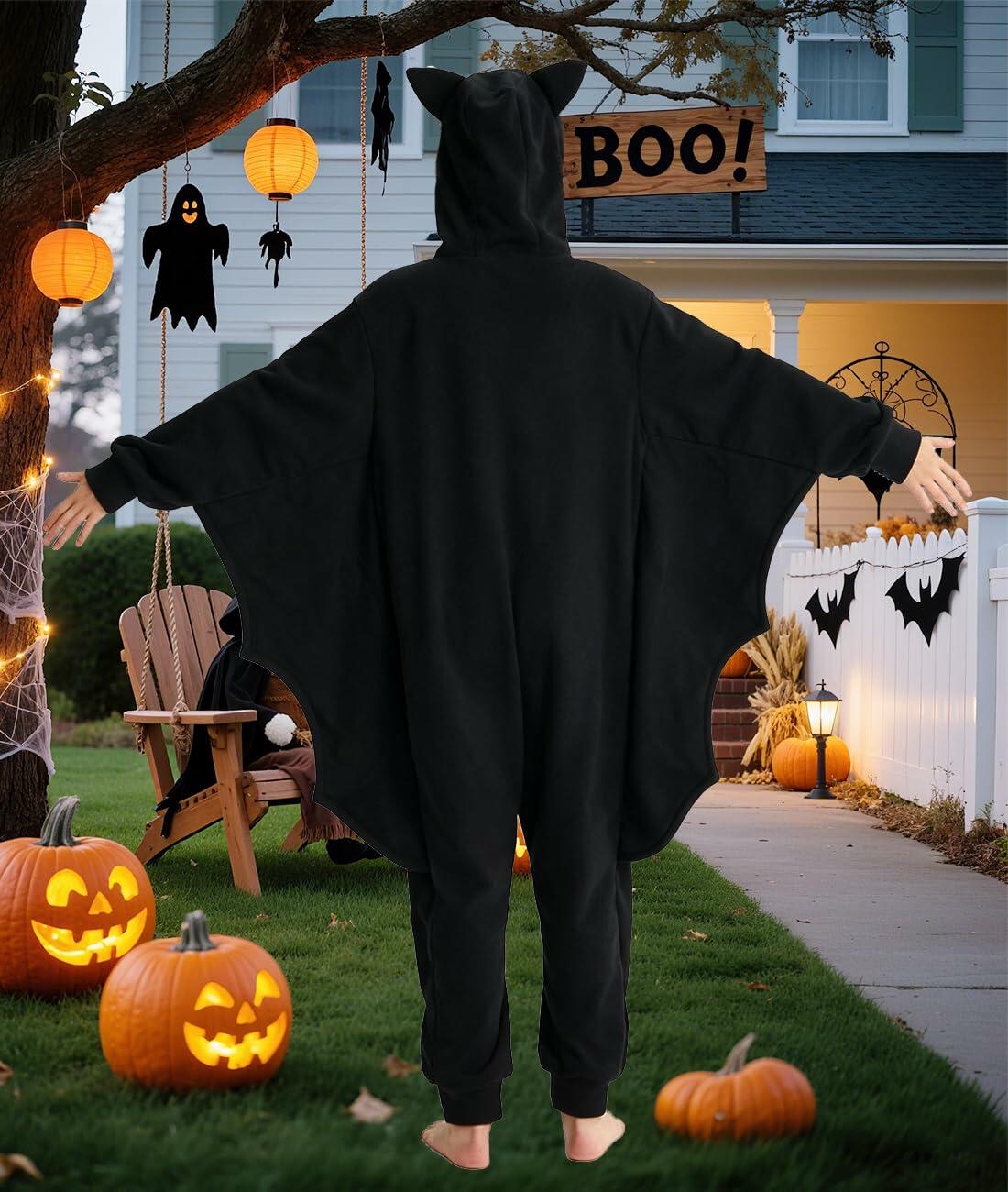 Unpifolov Kids Bat Cosplay Costume Jumpsuit Black Size S