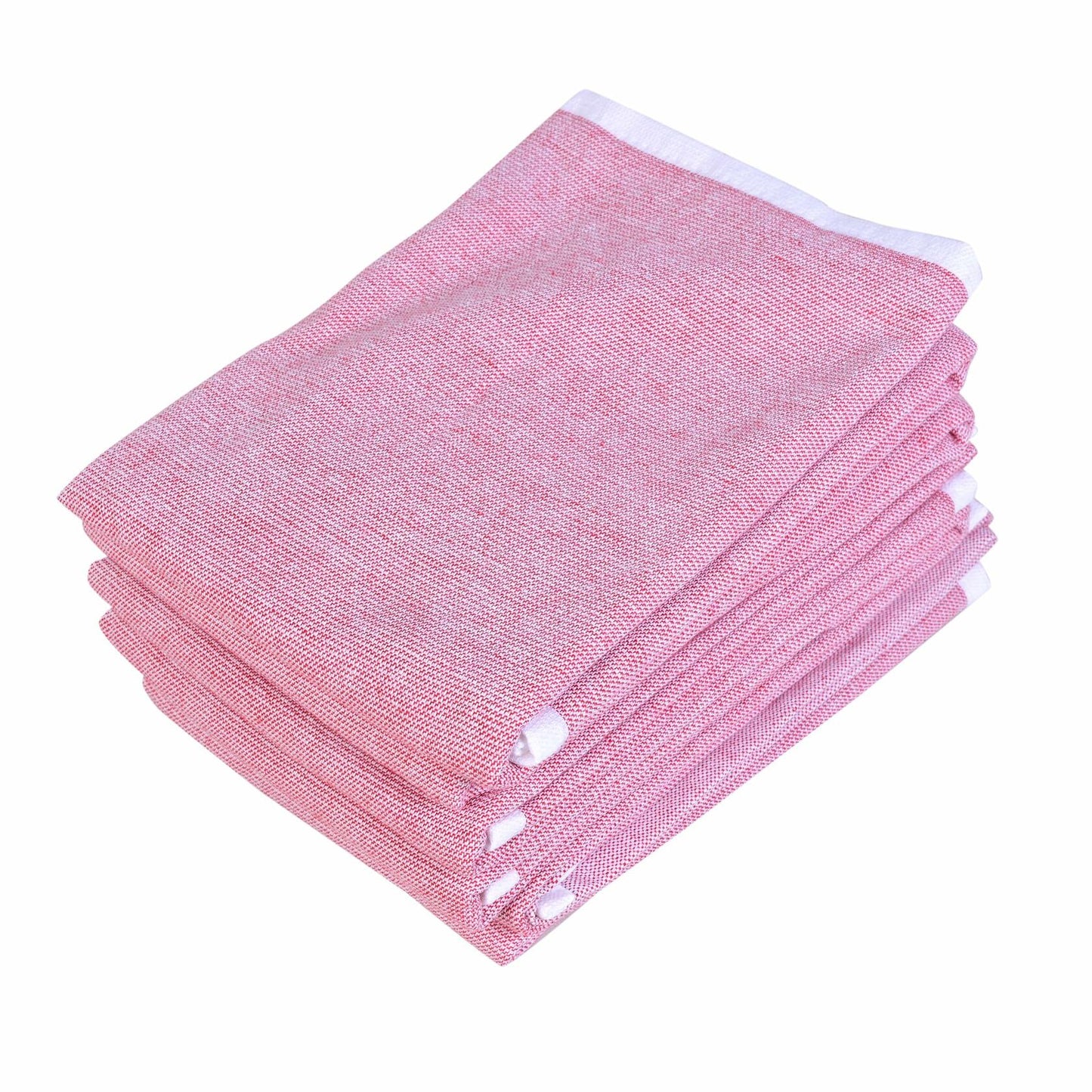Yourtablecloth Cotton Kitchen Dishtowel Set 18x28 Tango Red 6 Pack