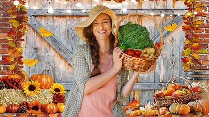YYNXSY Rustic Christmas Barn Wood Door Backdrop Bronze 8x6FT