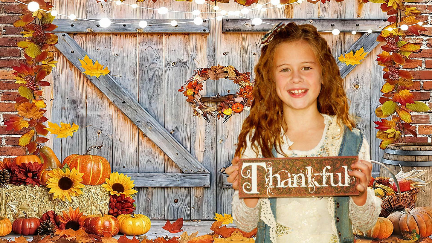 YYNXSY Rustic Christmas Barn Wood Door Backdrop Bronze 8x6FT