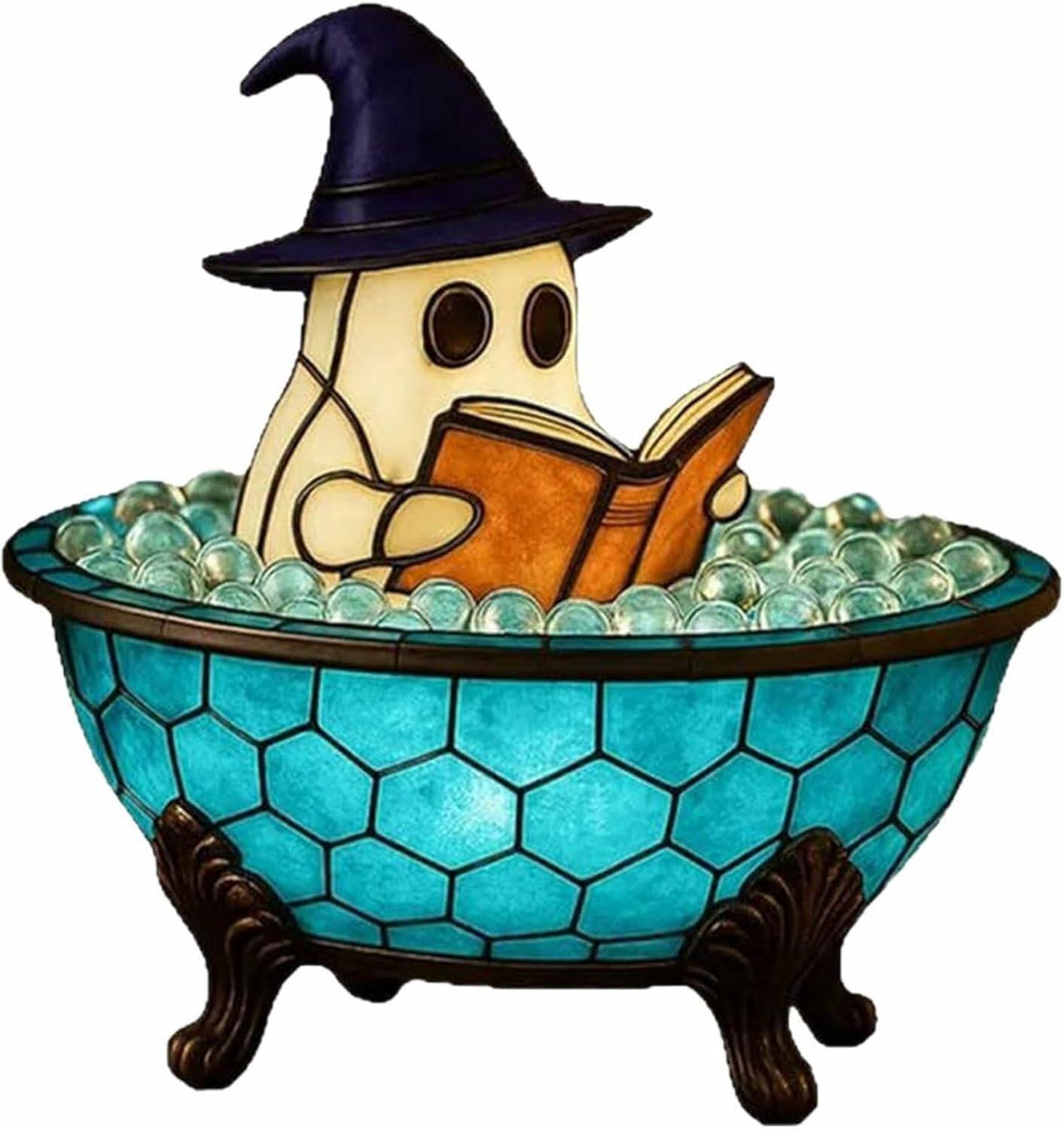 WoduYrt Halloween Ghost Bubble Bath Lamp Blue LED Night Light Decor