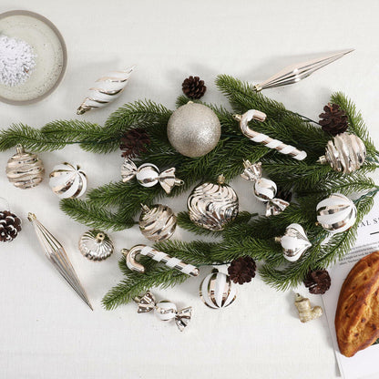 5th LILY Christmas Ball Ornaments Set Shatterproof 24 PCS Champagne Plastic