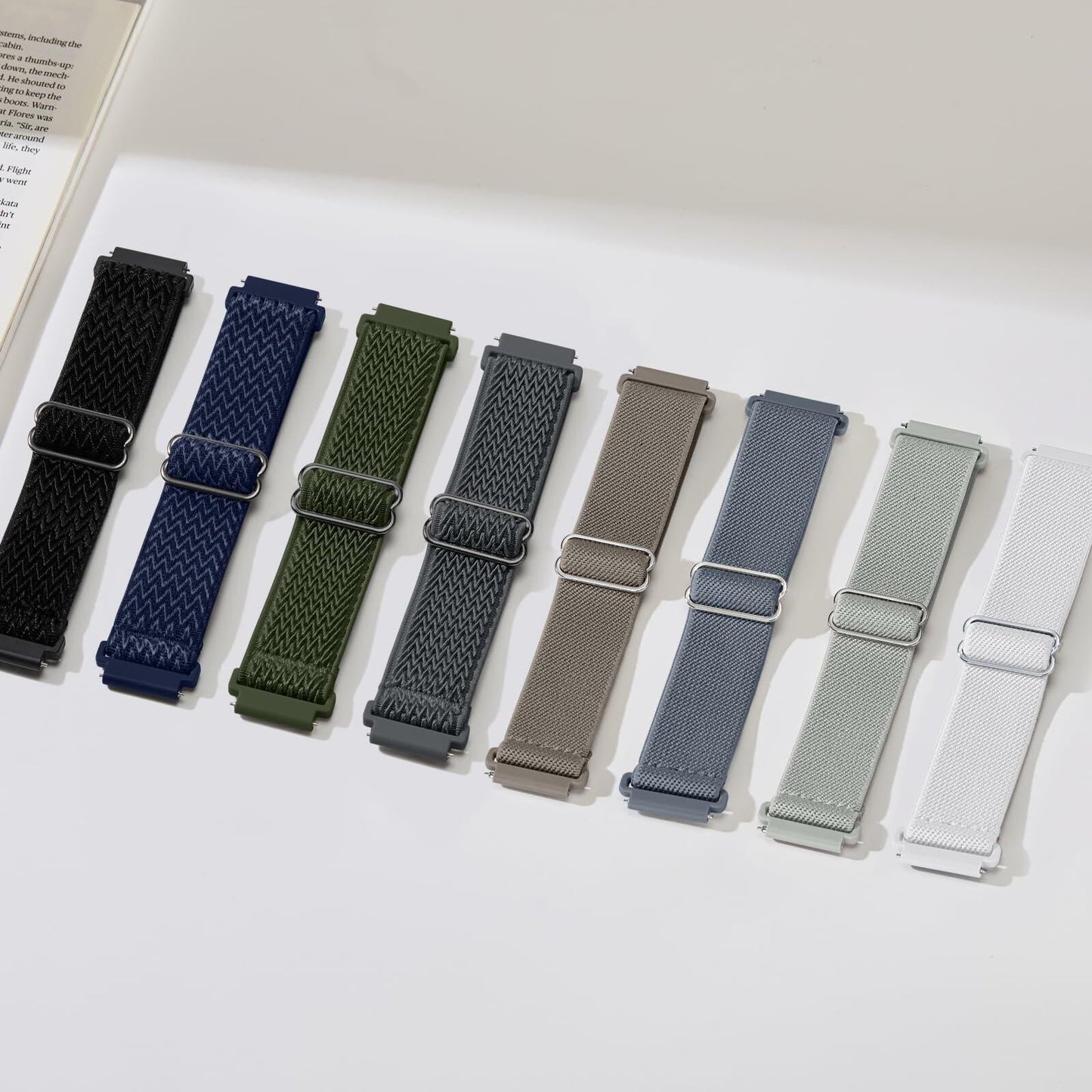 Chauard 8Pack Nylon Elastic Watch Bands for Samsung Galaxy Watch 20mm MultiColor