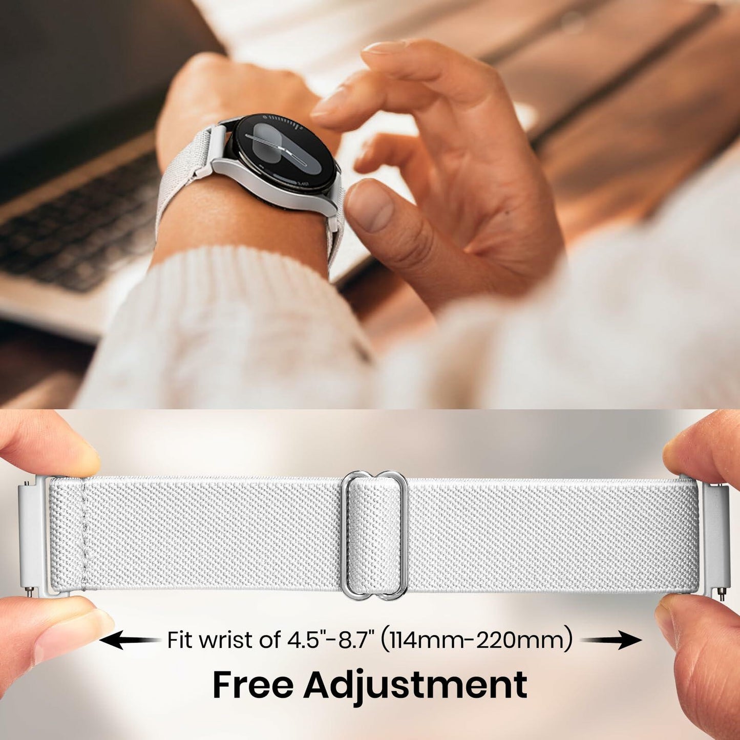 Chauard 8Pack Nylon Elastic Watch Bands for Samsung Galaxy Watch 20mm MultiColor