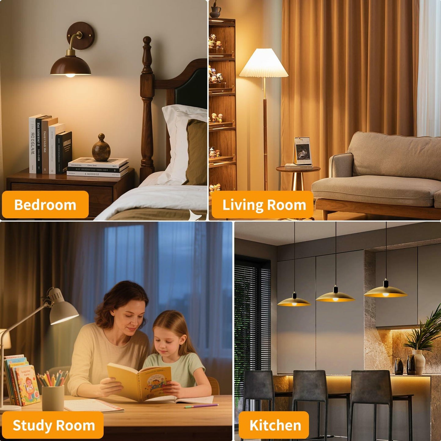 novapollo A19 9W LED Bulb 800 Lumens 2700K Soft White 6 Pack
