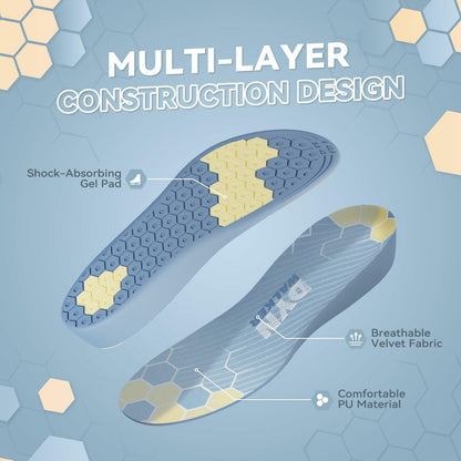 DynWalker Men Shoe Lifts Height Increasing Insoles Blue Size L