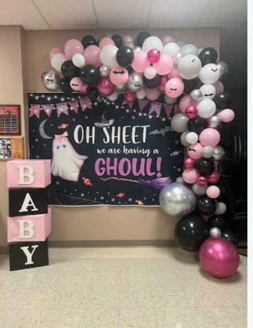 MEHOFOND Halloween Baby Shower Party Backdrop Purple Vinyl 7x5ft