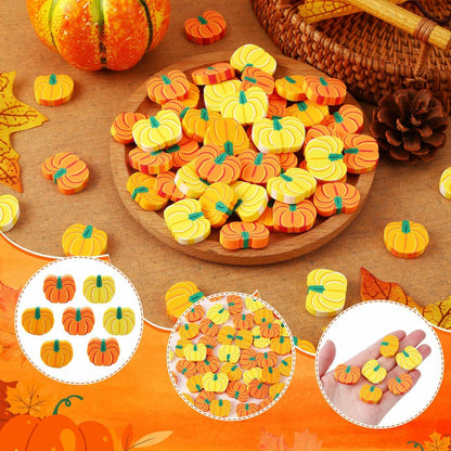 kaiolbly 80pcs Mini Pumpkins Polymer Clay Ornaments Multi Color 20mm Fall