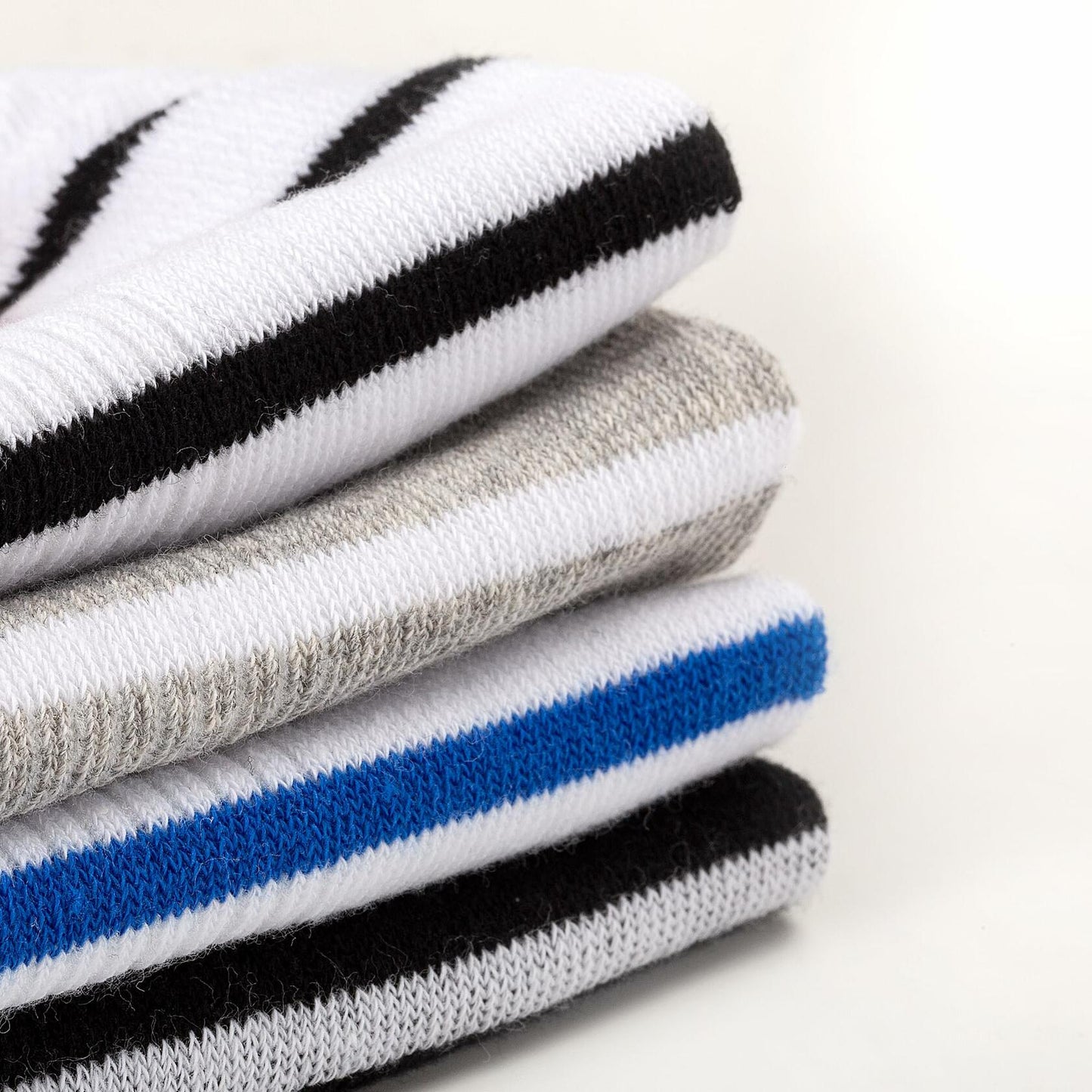 ANT21T Athletic Ankle Socks Low Cut Gray White Black Blue 4 Pairs