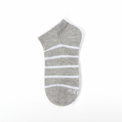 ANT21T Athletic Ankle Socks Low Cut Gray White Black Blue 4 Pairs