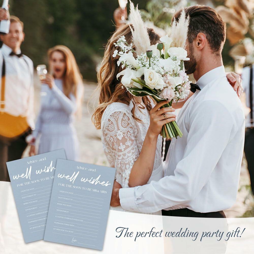 MBYHP Bridal Shower Games 30 Pcs Blue Wedding Cards Color A03 Size A03