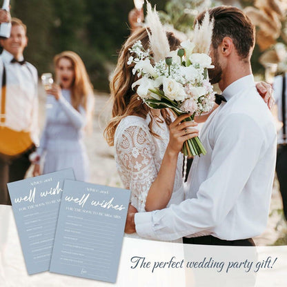 MBYHP Bridal Shower Games 30 Pcs Blue Wedding Cards Color A03 Size A03