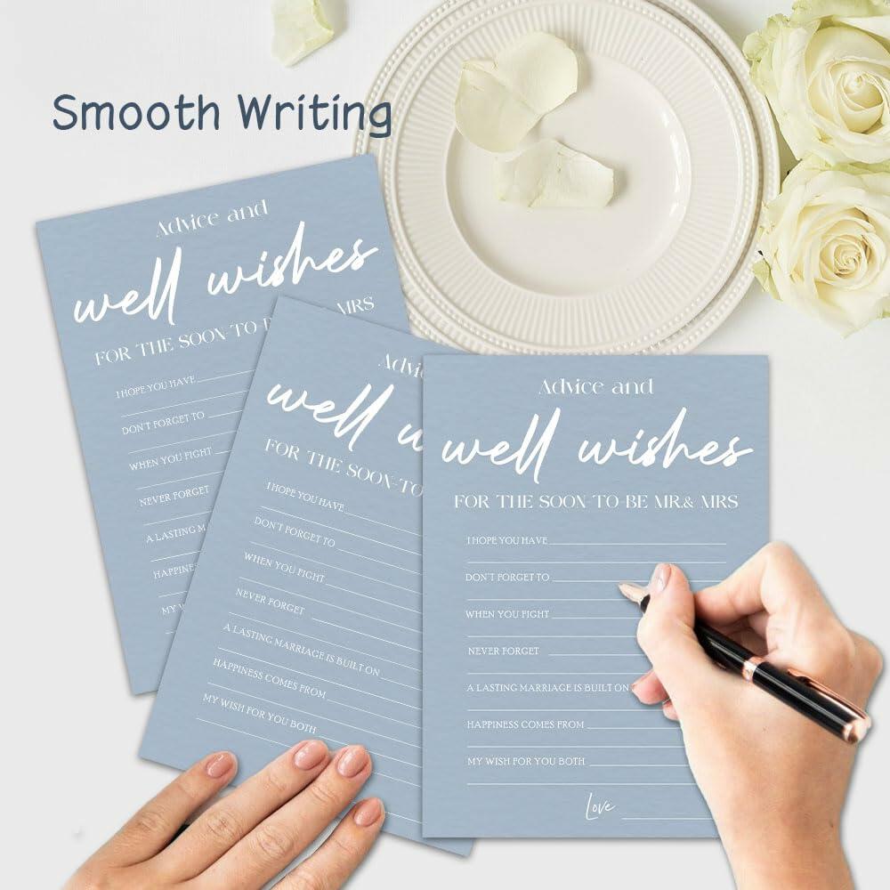 MBYHP Bridal Shower Games 30 Pcs Blue Wedding Cards Color A03 Size A03