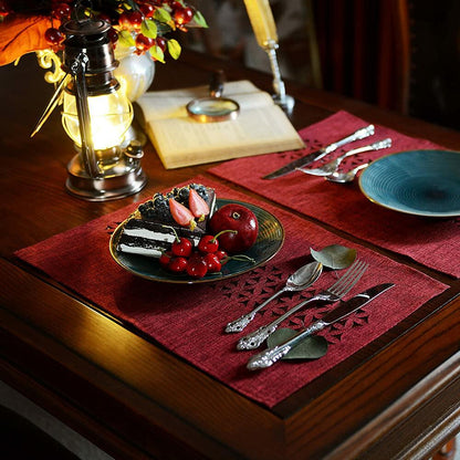ARTABLE Rectangle Table Runner Fabric Burgundy 16x84 Inch Cottage Style