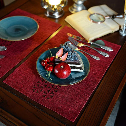 ARTABLE Rectangle Table Runner Fabric Burgundy 16x84 Inch Cottage Style
