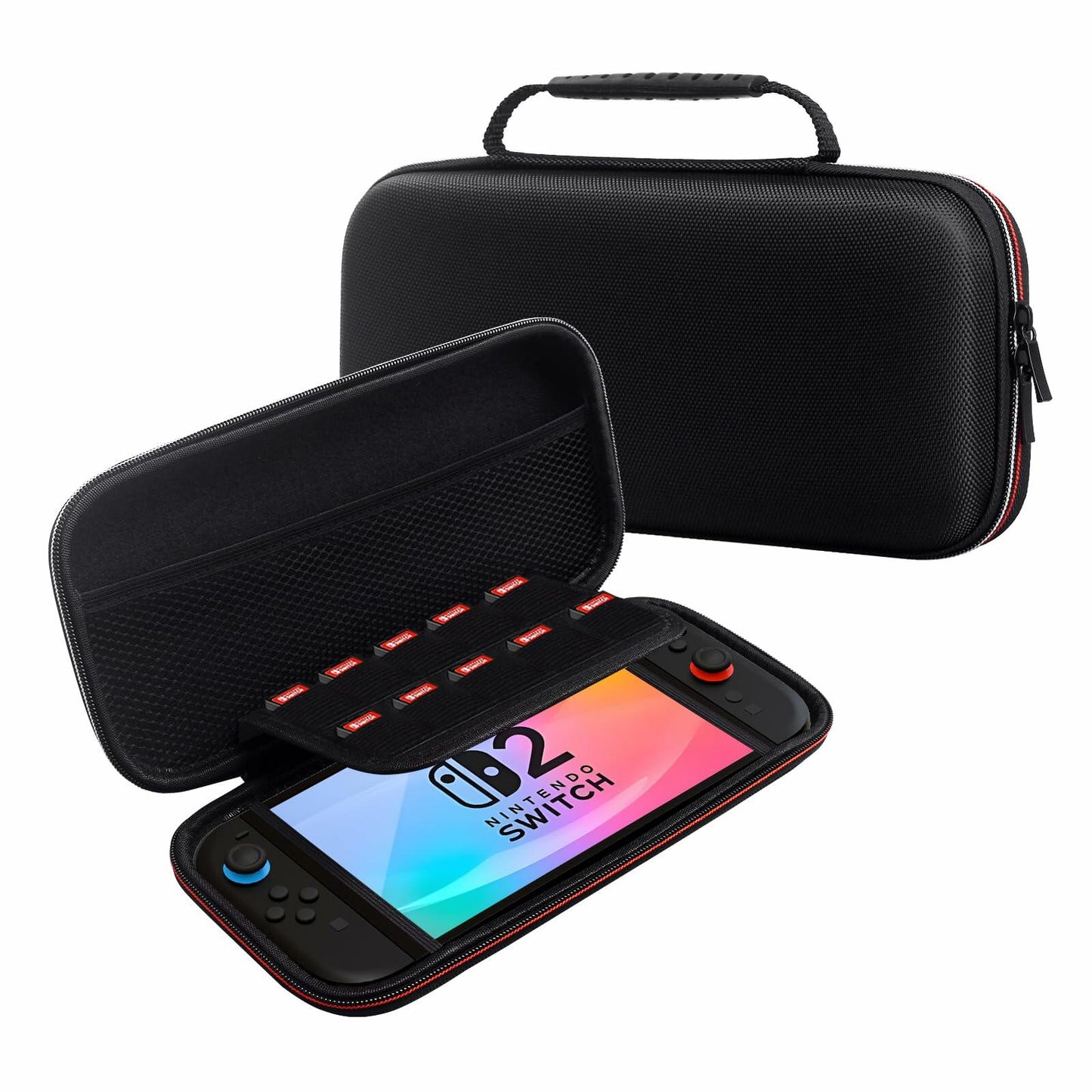 VGBUS Hard Carrying Case for Nintendo Switch 2 2025 Black Nylon Pockets