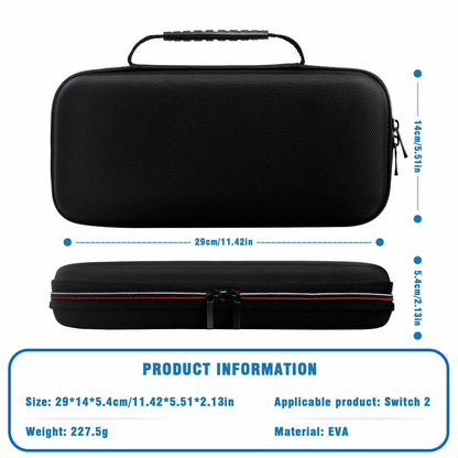 VGBUS Hard Carrying Case for Nintendo Switch 2 2025 Black Nylon Pockets