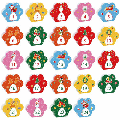 Hxezoc 24 Pcs DIY Christmas Advent Calendar Boxes Dog Paw Xmas Decoration
