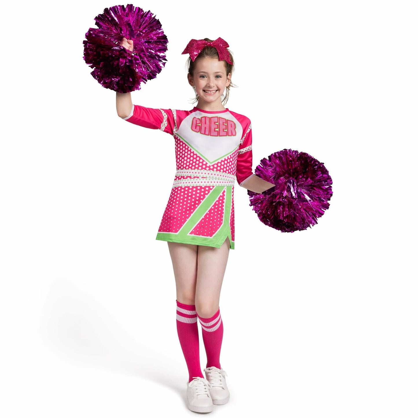 Spooktacular Creations Girls Cheerleader Costume Long Sleeve Size L