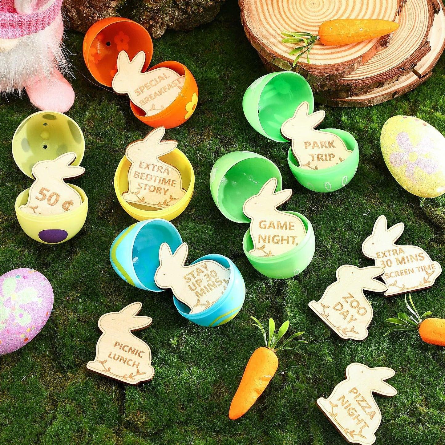 CypherX Halloween Wood Craft Tokens for Kids, 30 Pieces, DIY Activity & Rewards