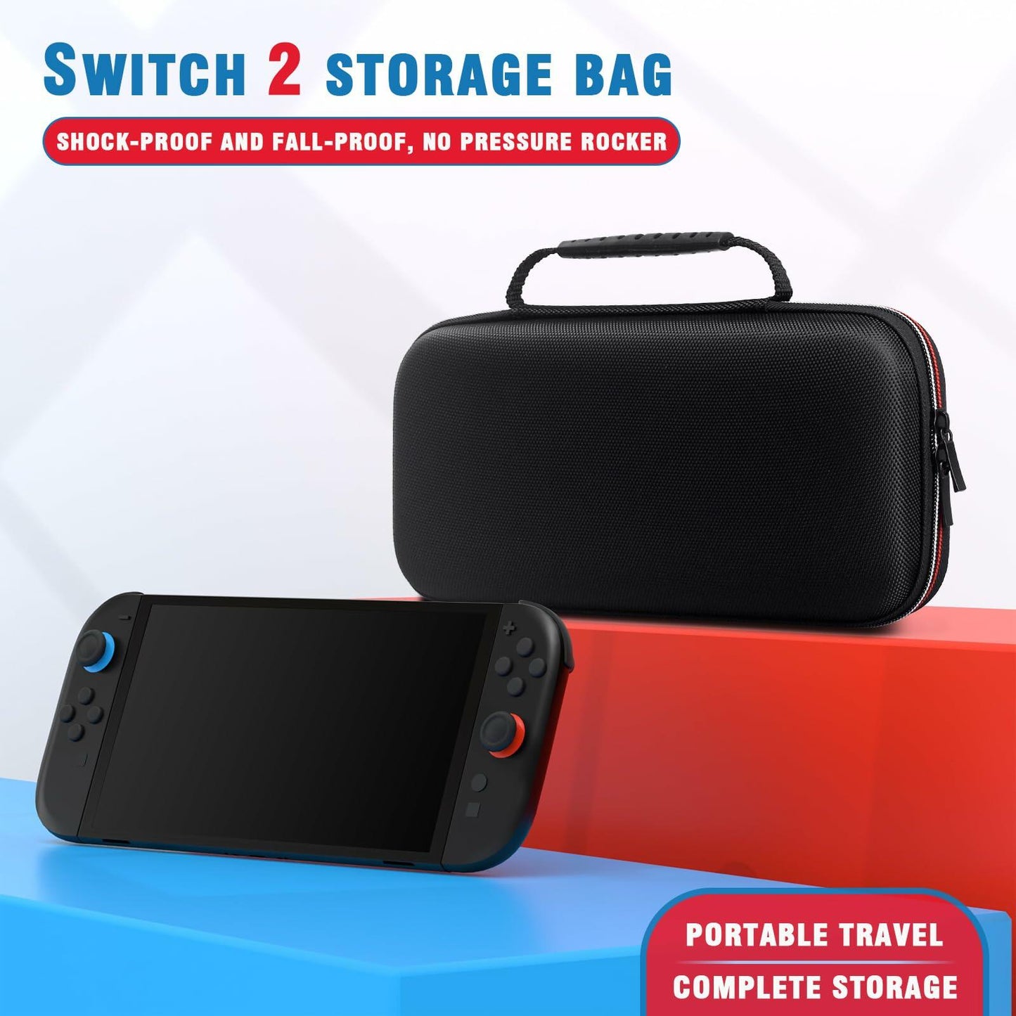 VGBUS Hard Carrying Case for Nintendo Switch 2 2025 Black Nylon Pockets