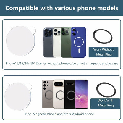 QxbBox Magnetic Selfie Mirror for Back Camera Compatible with Magsafe Case White