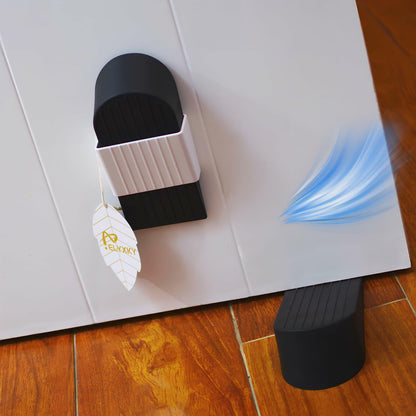 ELYXKY Rubber Door Stopper King-Size 2PCS Heavy-Duty Non-Slip Black