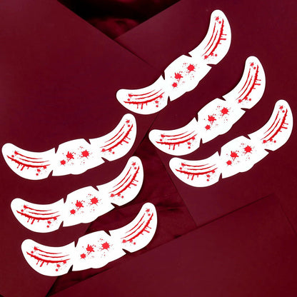 Halloween Scary Glitter Freckles 6 Pcs Scars Stitches Face Tattoo Sparkle