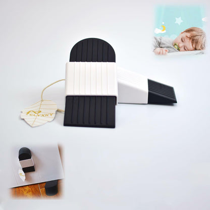 ELYXKY Rubber Door Stopper King-Size 2PCS Heavy-Duty Non-Slip Black