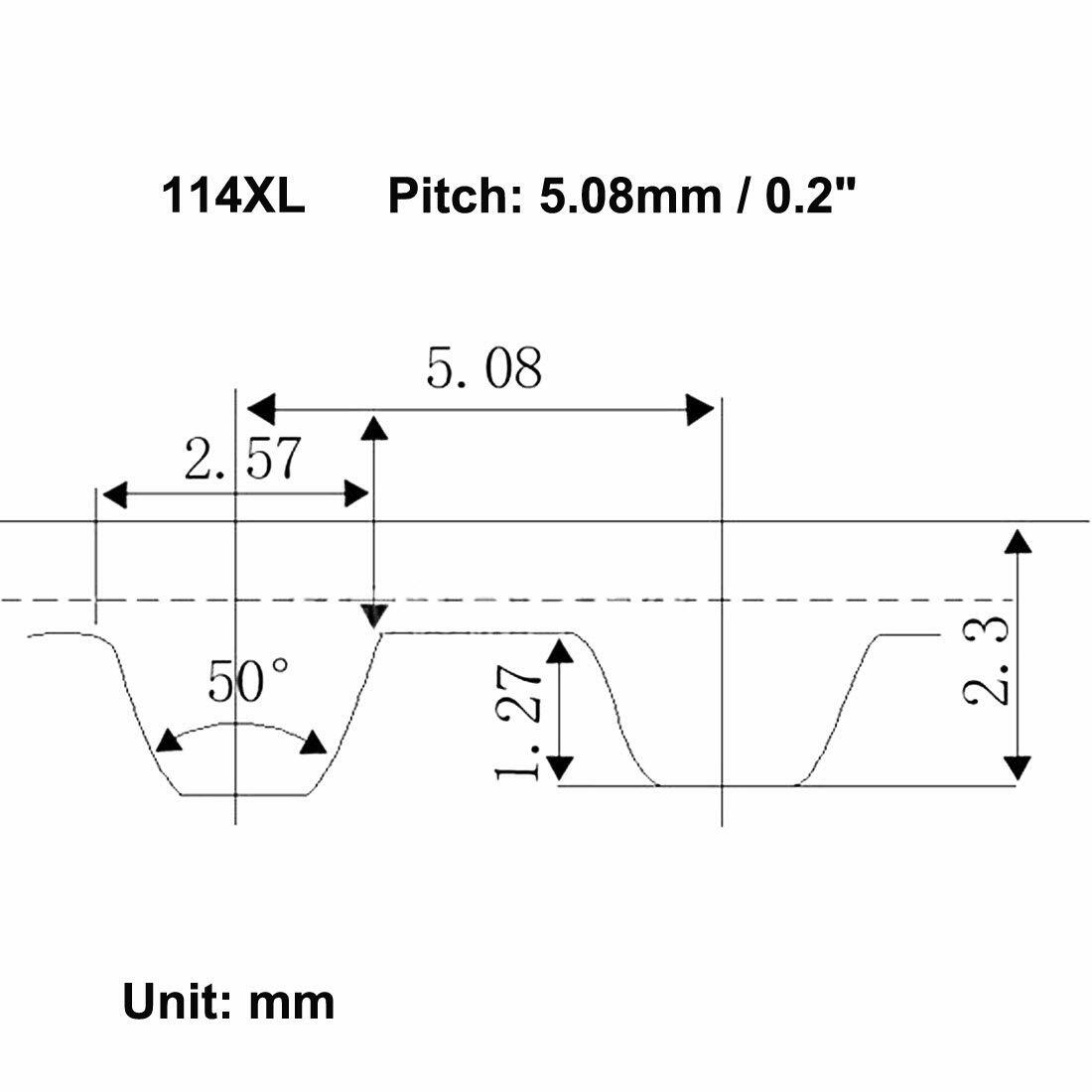 uxcell 114XL Rubber Timing Belt Synchronous Closed Loop 10mm Width
