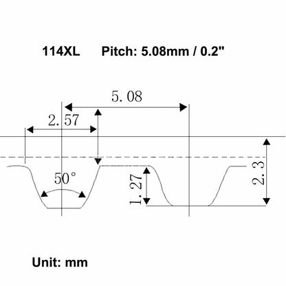 uxcell 114XL Rubber Timing Belt Synchronous Closed Loop 10mm Width