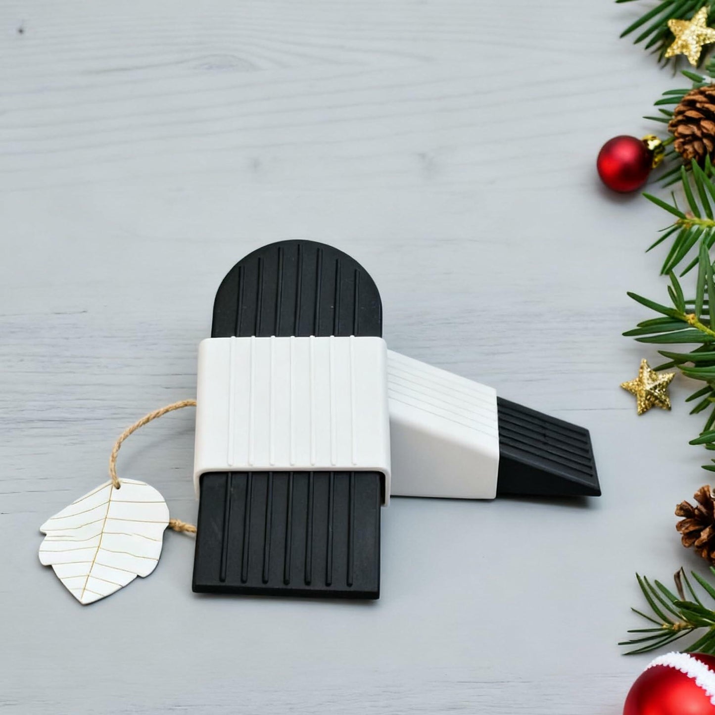 ELYXKY Rubber Door Stopper King-Size 2PCS Heavy-Duty Non-Slip Black