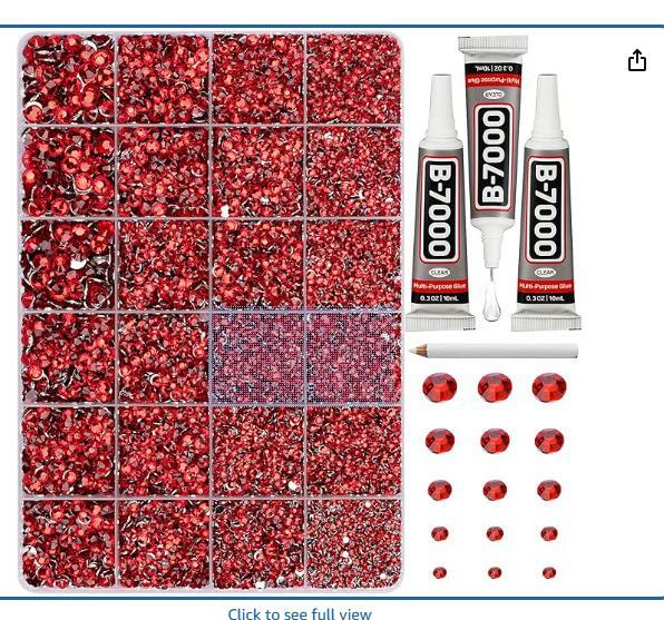 Worthofbest 11000Pcs Red 2-5mm Flatback Resin Rhinestones for Crafting