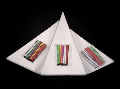 Muyindo Clear Cello Triangle Bags 6x12 Inch 100 Pieces with Color Twist Ties