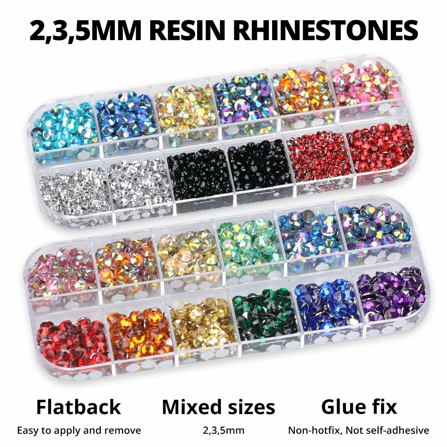 Worthofbest 11000Pcs Red 2-5mm Flatback Resin Rhinestones for Crafting