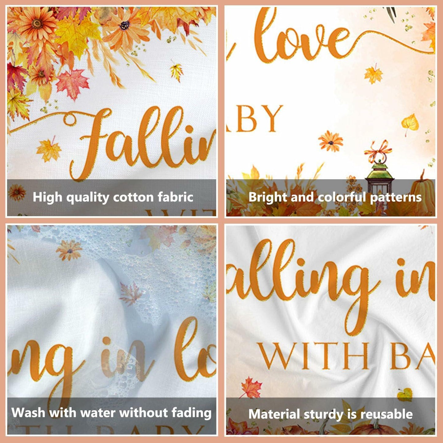 AIBIIN Baby Shower Pumpkin Backdrop Yellow 70.8x43.3 inch Fall Decor