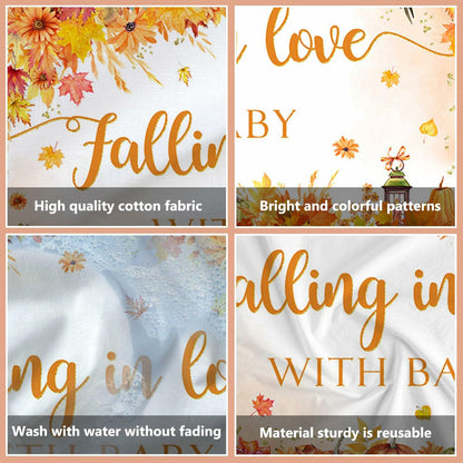 AIBIIN Baby Shower Pumpkin Backdrop Yellow 70.8x43.3 inch Fall Decor