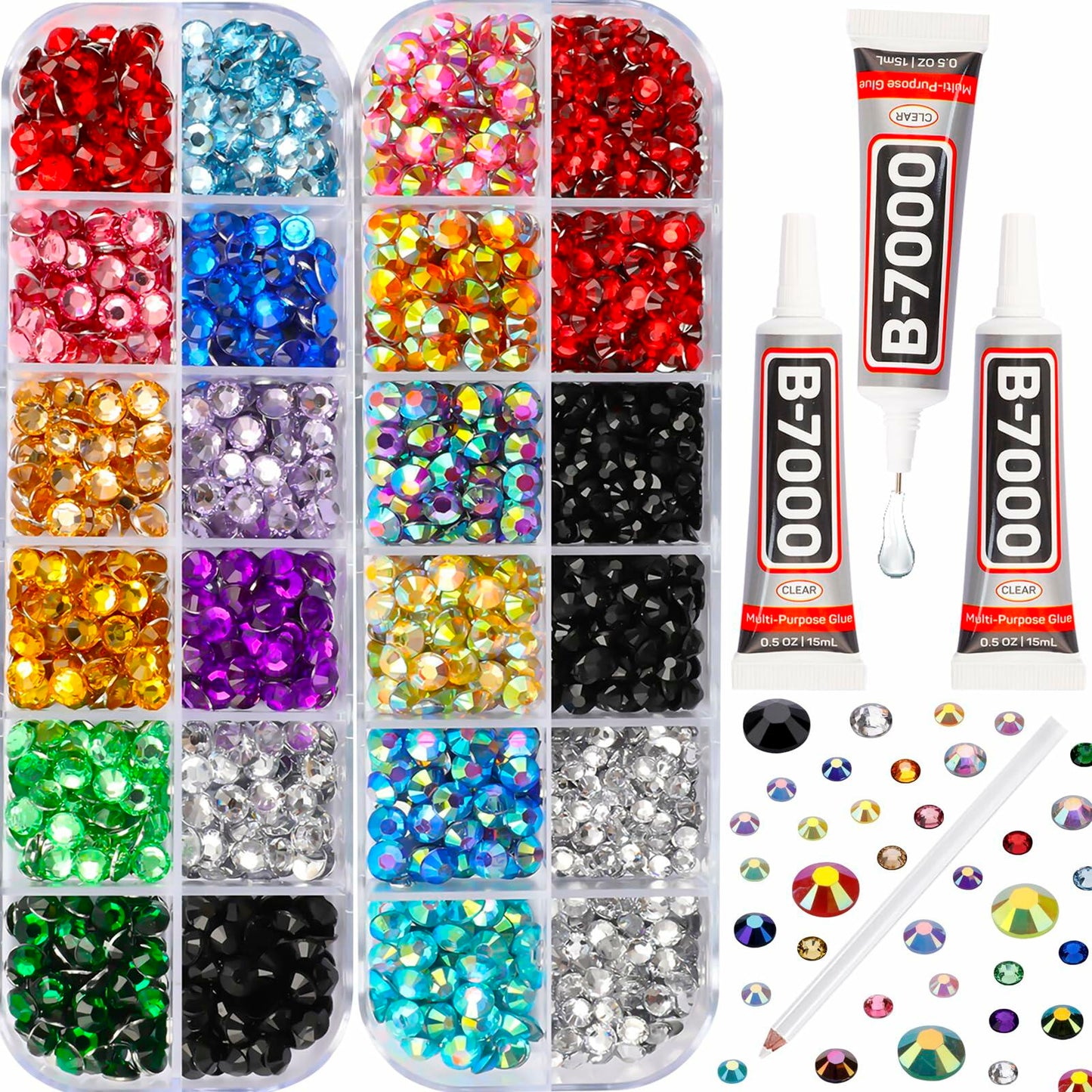 Worthofbest 11000Pcs Red 2-5mm Flatback Resin Rhinestones for Crafting