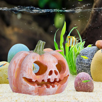 Pumpkin Shaped Fish Hideout House Tank Decor Aquarium Fish Tank Decoration